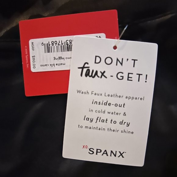 SPANX Faux Leather Camo Leggings Size M NEW! - Picture 2 of 4